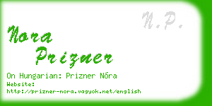 nora prizner business card